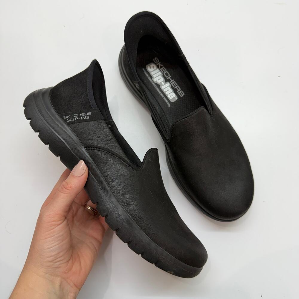 Skechers On The Go Flex Slip On Sneaker 8.5 Black Comfortable Lightweight